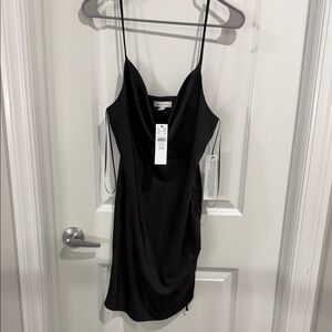 Topshop Black Satin Dress